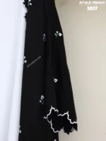 Premium Black Abaya with Floral Embroidery - Image 3