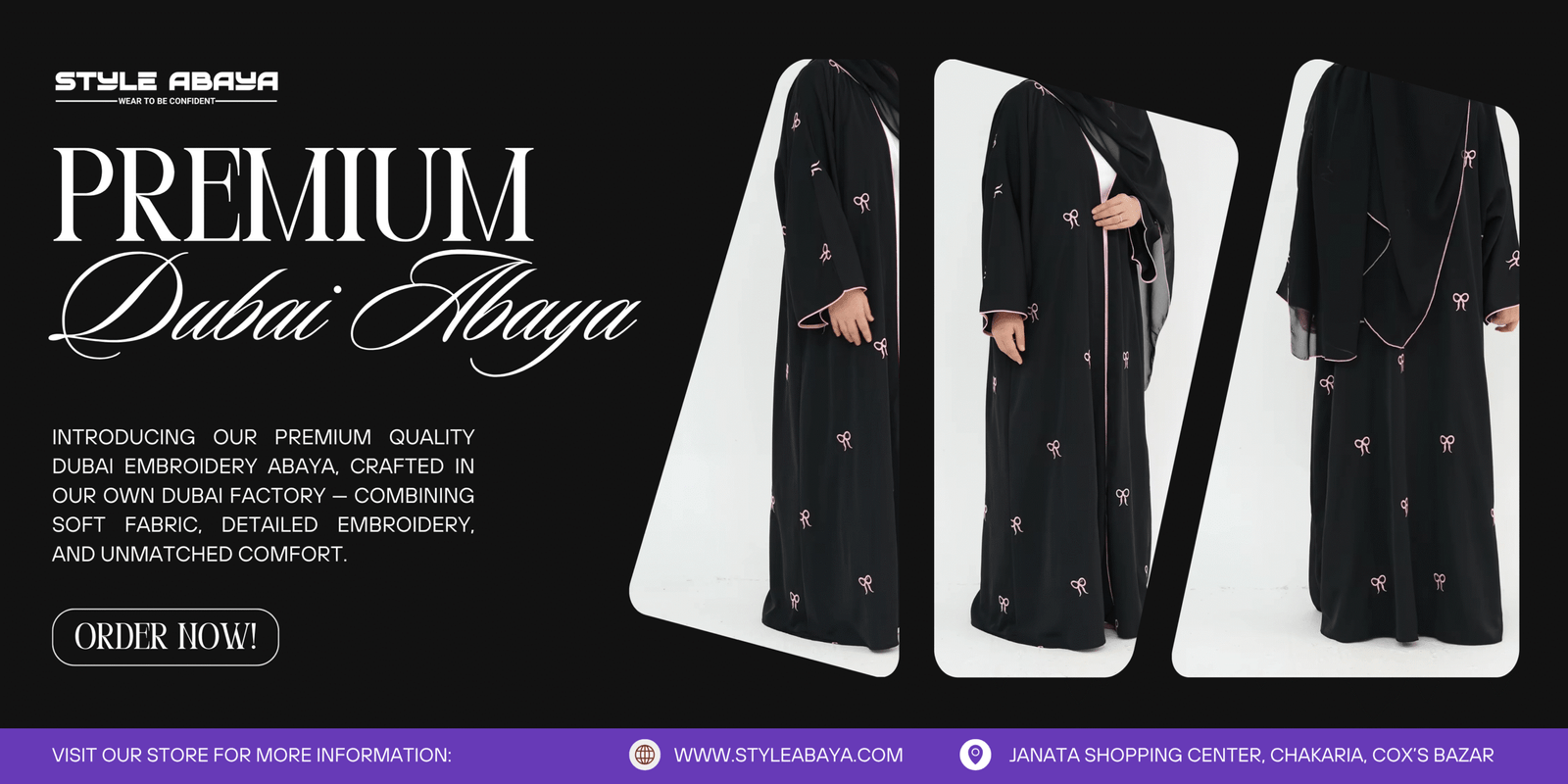 Luxury Dubai Embroidered Abaya for Women